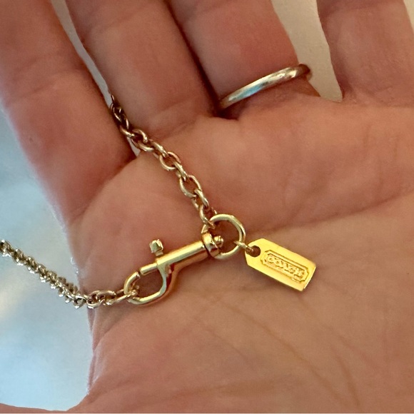 Coach Adjustable Gold-tone Hang Tag Charm Necklace Dog Leash Clip Clasp - Picture 5 of 11